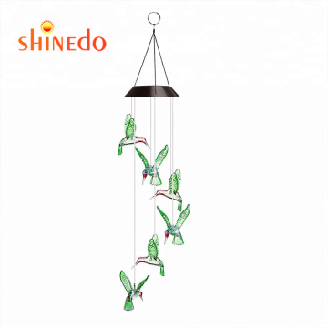 Shinedo Colorful Hummingbird Garden Christmas Decoration Parties Solar Wind Chime